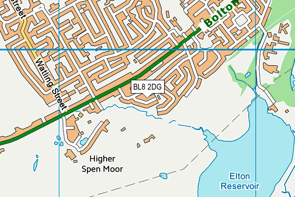 BL8 2DG map - OS VectorMap District (Ordnance Survey)