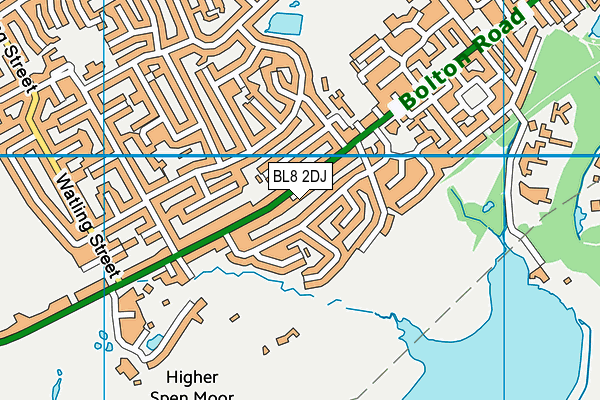 BL8 2DJ map - OS VectorMap District (Ordnance Survey)