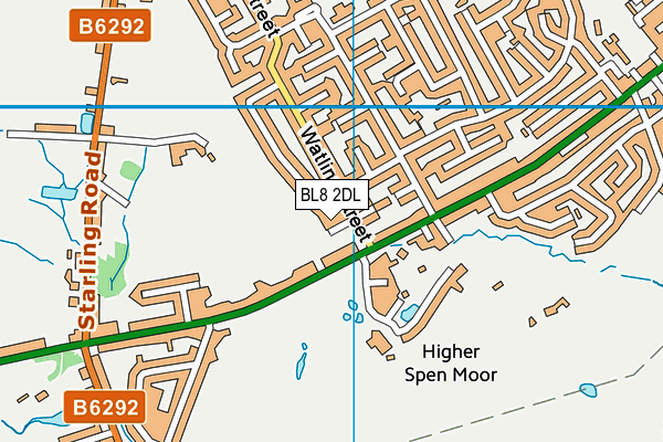 BL8 2DL map - OS VectorMap District (Ordnance Survey)