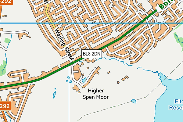 BL8 2DN map - OS VectorMap District (Ordnance Survey)