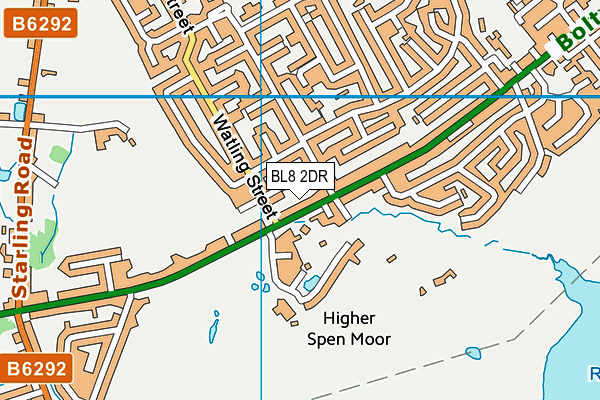 BL8 2DR map - OS VectorMap District (Ordnance Survey)