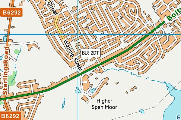 BL8 2DT map - OS VectorMap District (Ordnance Survey)