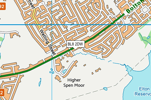 BL8 2DW map - OS VectorMap District (Ordnance Survey)