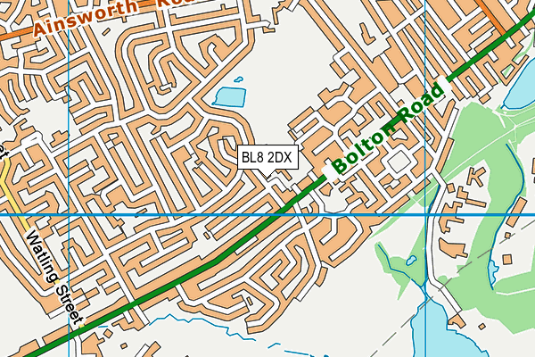 BL8 2DX map - OS VectorMap District (Ordnance Survey)