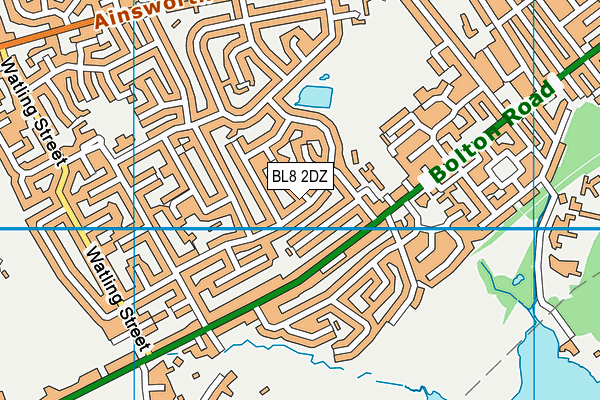 BL8 2DZ map - OS VectorMap District (Ordnance Survey)