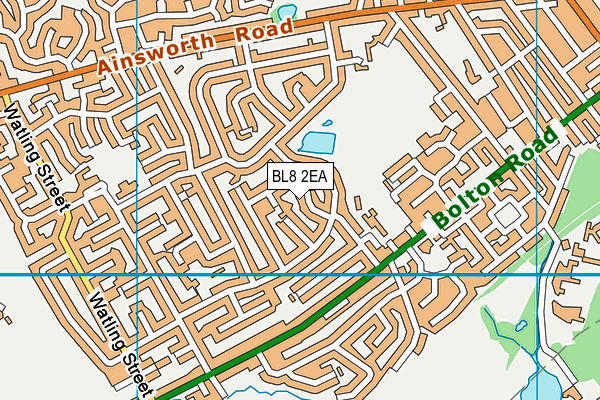 BL8 2EA map - OS VectorMap District (Ordnance Survey)