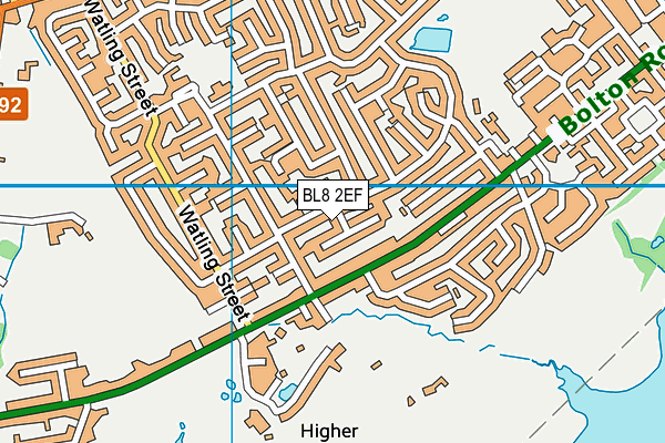 BL8 2EF map - OS VectorMap District (Ordnance Survey)