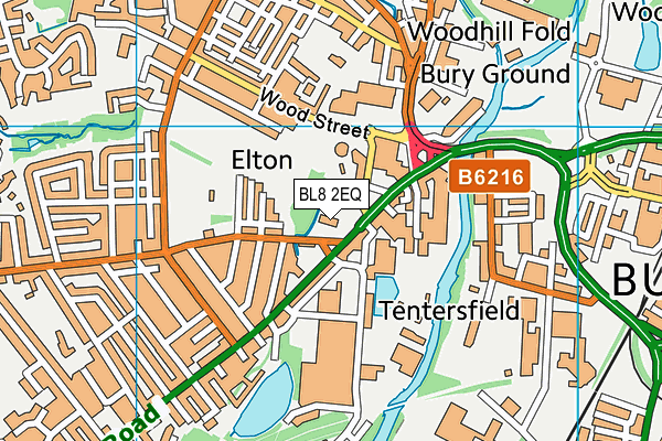 BL8 2EQ map - OS VectorMap District (Ordnance Survey)