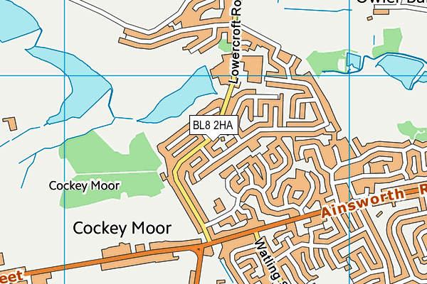 BL8 2HA map - OS VectorMap District (Ordnance Survey)