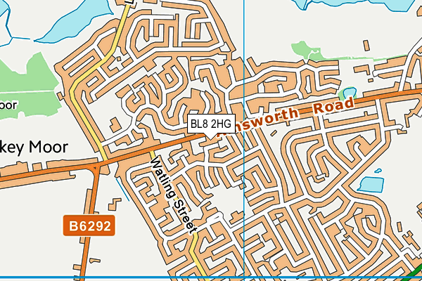 BL8 2HG map - OS VectorMap District (Ordnance Survey)