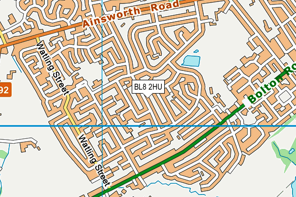 BL8 2HU map - OS VectorMap District (Ordnance Survey)