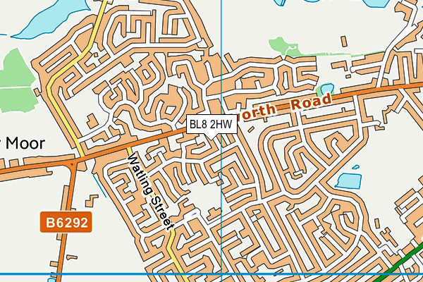 BL8 2HW map - OS VectorMap District (Ordnance Survey)