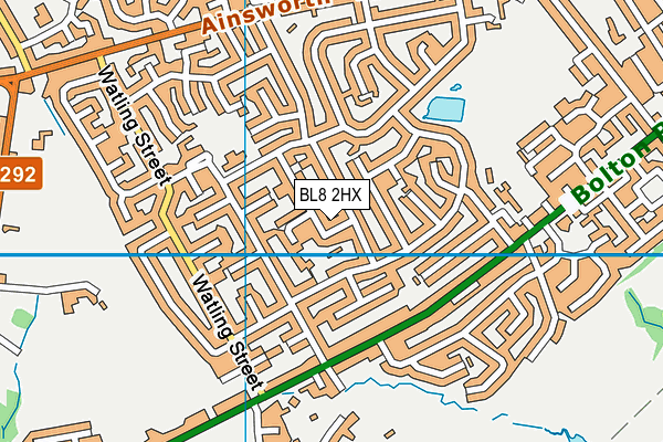 BL8 2HX map - OS VectorMap District (Ordnance Survey)