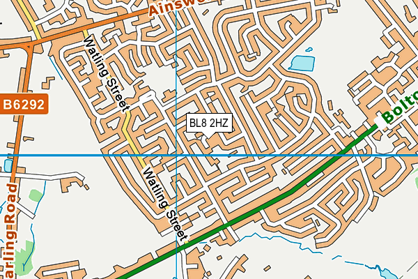 BL8 2HZ map - OS VectorMap District (Ordnance Survey)