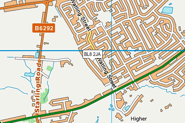 BL8 2JA map - OS VectorMap District (Ordnance Survey)