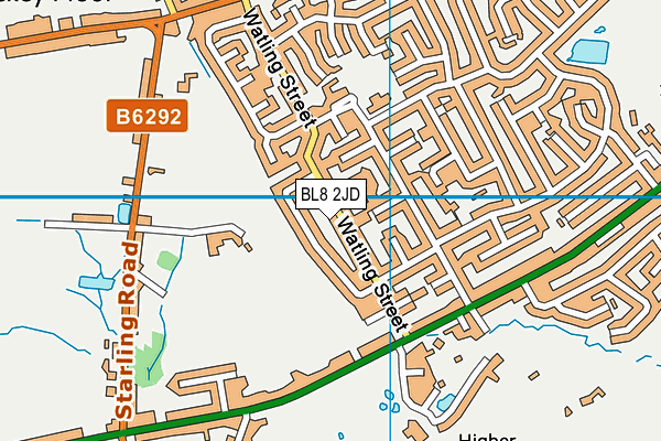 BL8 2JD map - OS VectorMap District (Ordnance Survey)