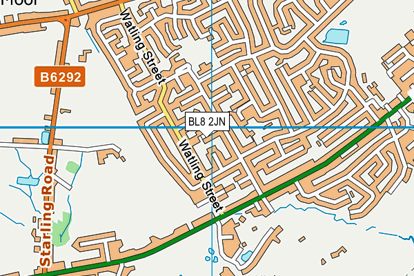 BL8 2JN map - OS VectorMap District (Ordnance Survey)