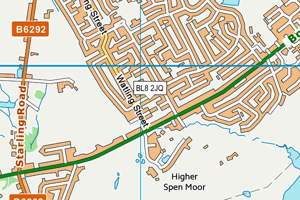 BL8 2JQ map - OS VectorMap District (Ordnance Survey)
