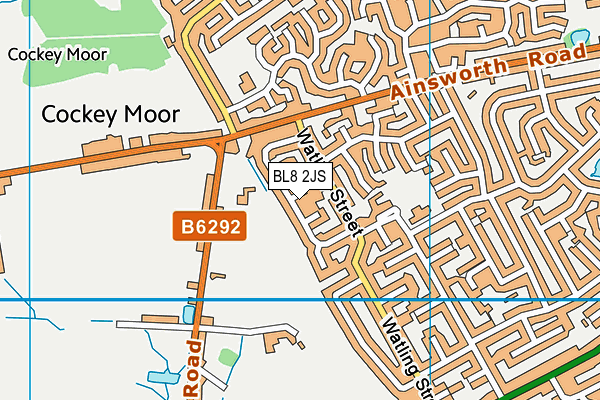 BL8 2JS map - OS VectorMap District (Ordnance Survey)