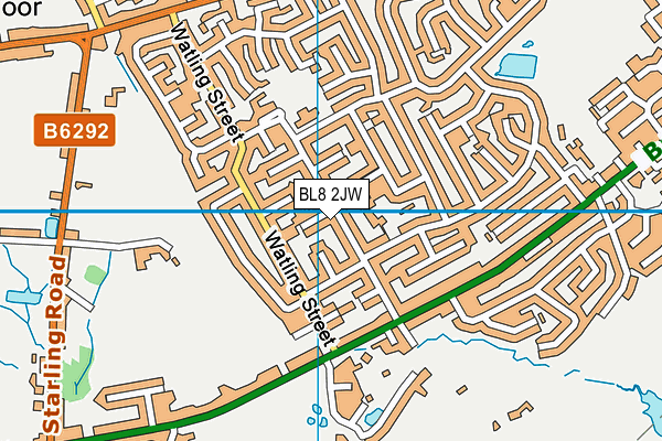 BL8 2JW map - OS VectorMap District (Ordnance Survey)