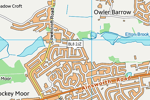 BL8 2JZ map - OS VectorMap District (Ordnance Survey)
