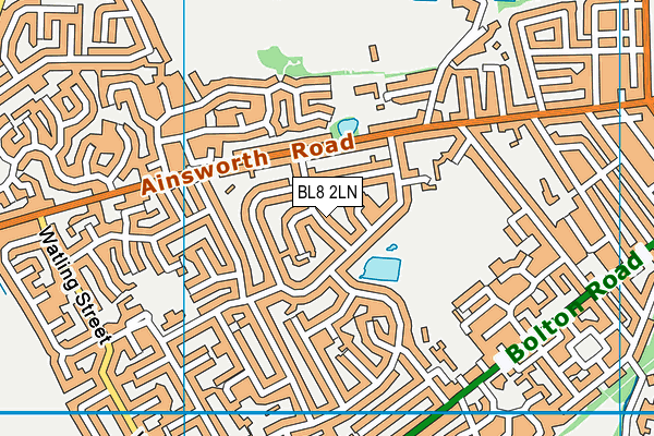 BL8 2LN map - OS VectorMap District (Ordnance Survey)