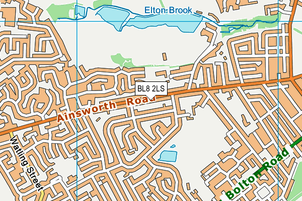 BL8 2LS map - OS VectorMap District (Ordnance Survey)