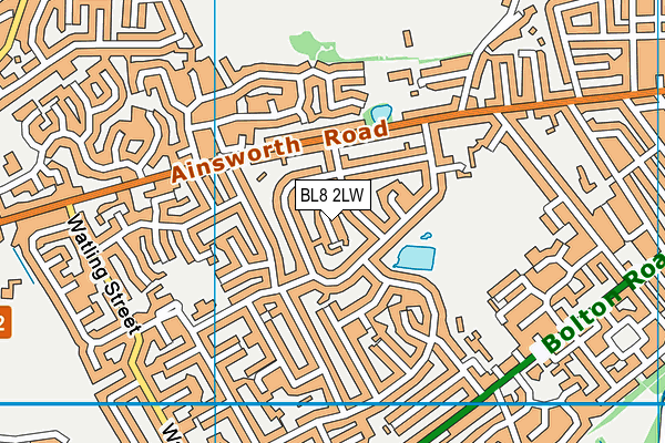 BL8 2LW map - OS VectorMap District (Ordnance Survey)