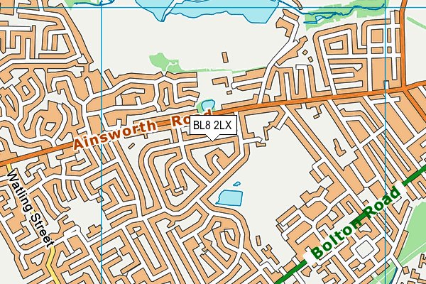 BL8 2LX map - OS VectorMap District (Ordnance Survey)