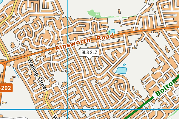 BL8 2LZ map - OS VectorMap District (Ordnance Survey)