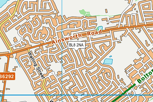 BL8 2NA map - OS VectorMap District (Ordnance Survey)