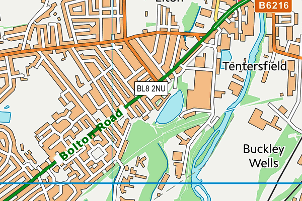 BL8 2NU map - OS VectorMap District (Ordnance Survey)