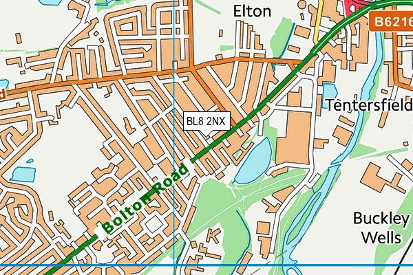 BL8 2NX map - OS VectorMap District (Ordnance Survey)