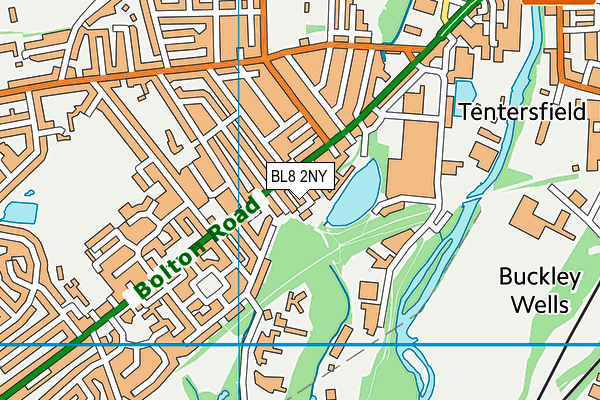 BL8 2NY map - OS VectorMap District (Ordnance Survey)