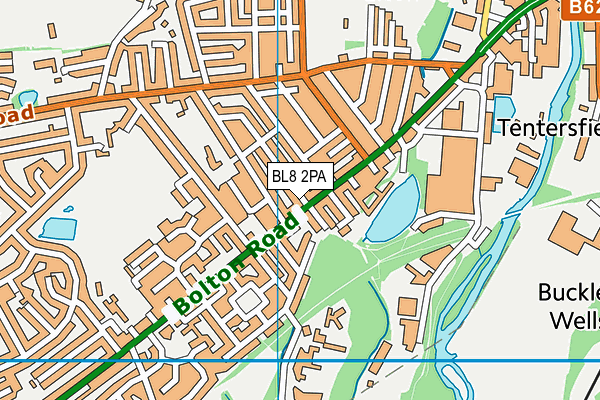 BL8 2PA map - OS VectorMap District (Ordnance Survey)