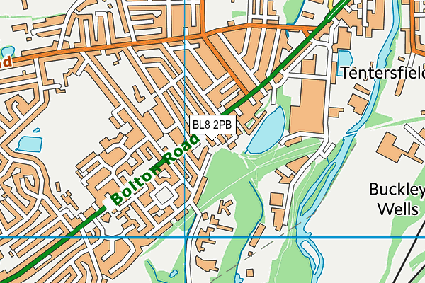 BL8 2PB map - OS VectorMap District (Ordnance Survey)