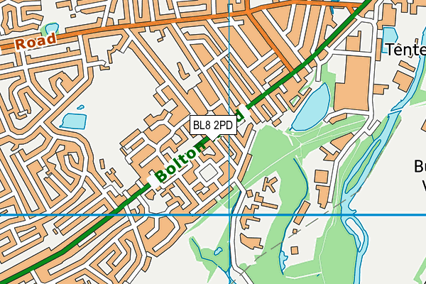 BL8 2PD map - OS VectorMap District (Ordnance Survey)