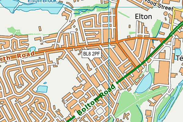 BL8 2PF map - OS VectorMap District (Ordnance Survey)