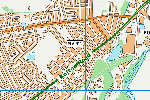 BL8 2PG map - OS VectorMap District (Ordnance Survey)