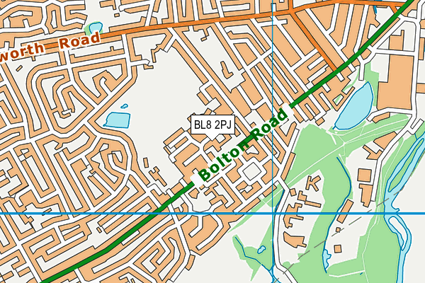 BL8 2PJ map - OS VectorMap District (Ordnance Survey)