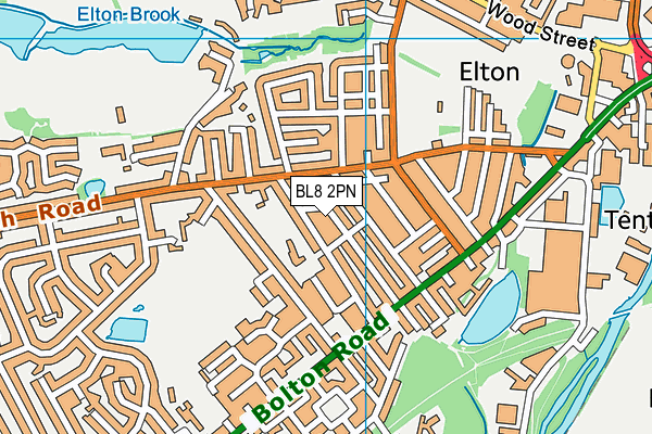 BL8 2PN map - OS VectorMap District (Ordnance Survey)