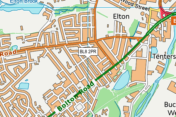 BL8 2PR map - OS VectorMap District (Ordnance Survey)