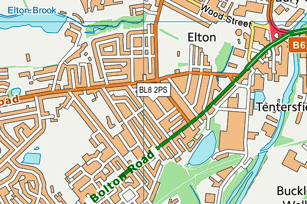 BL8 2PS map - OS VectorMap District (Ordnance Survey)