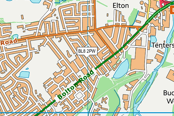 BL8 2PW map - OS VectorMap District (Ordnance Survey)