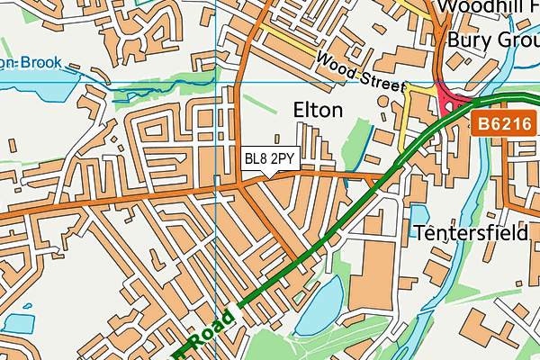 BL8 2PY map - OS VectorMap District (Ordnance Survey)