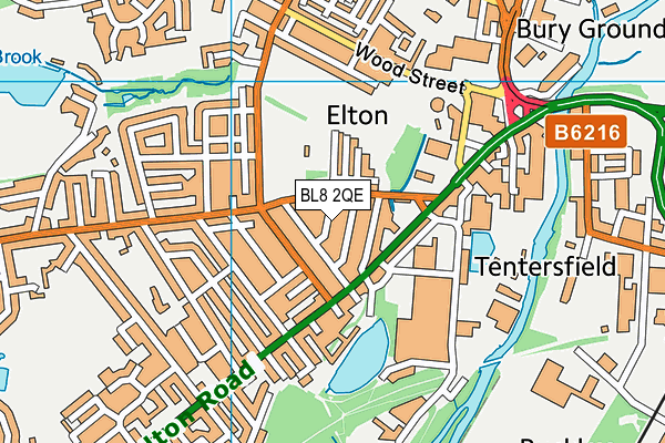 BL8 2QE map - OS VectorMap District (Ordnance Survey)