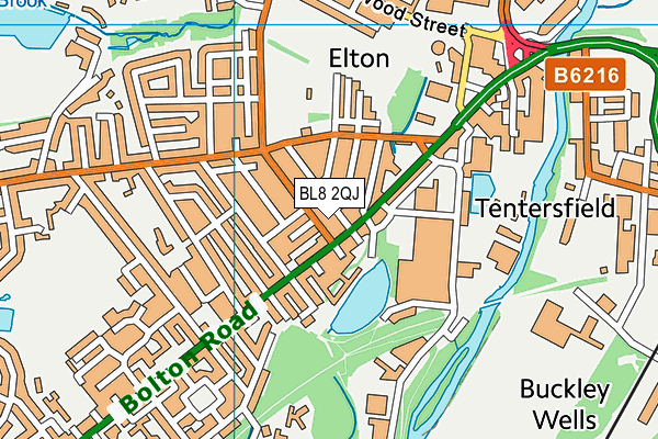 BL8 2QJ map - OS VectorMap District (Ordnance Survey)