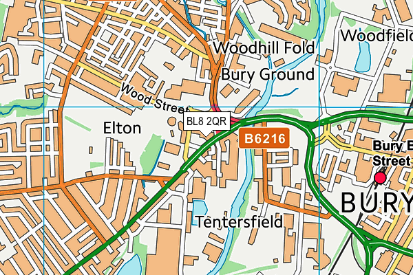 BL8 2QR map - OS VectorMap District (Ordnance Survey)