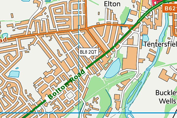 BL8 2QT map - OS VectorMap District (Ordnance Survey)