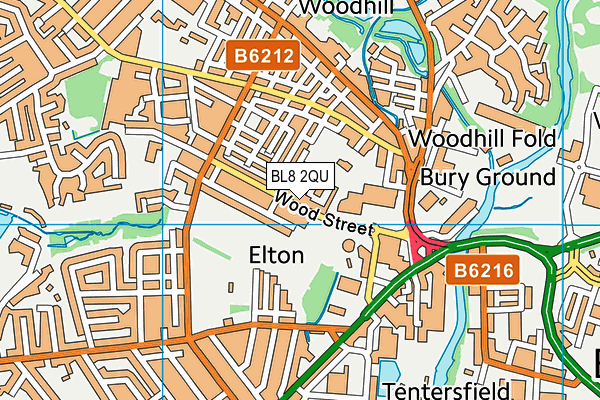 BL8 2QU map - OS VectorMap District (Ordnance Survey)